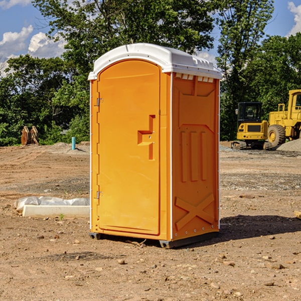 how often are the porta potties cleaned and serviced during a rental period in Hopeland